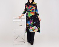 2025 nouvel ensemble deux pièces pour femmes de grande taille avec ensemble plissé Miyake en gros du fabricant de conception de chemisier à fleurs imprimées rétro