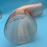Tuyau de ventilation en PU noir transparent industriel, tuyau d'évacuation renforcé de fil d'acier de 2,0 mm, design ondulé, fonctionnement à -40°C +100°C