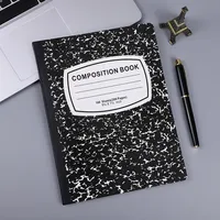 Cahier de composition en cuir A4 Cahier d'exercices scolaires taille personnalisée A5 Cahier de composition d'exercices noir et blanc