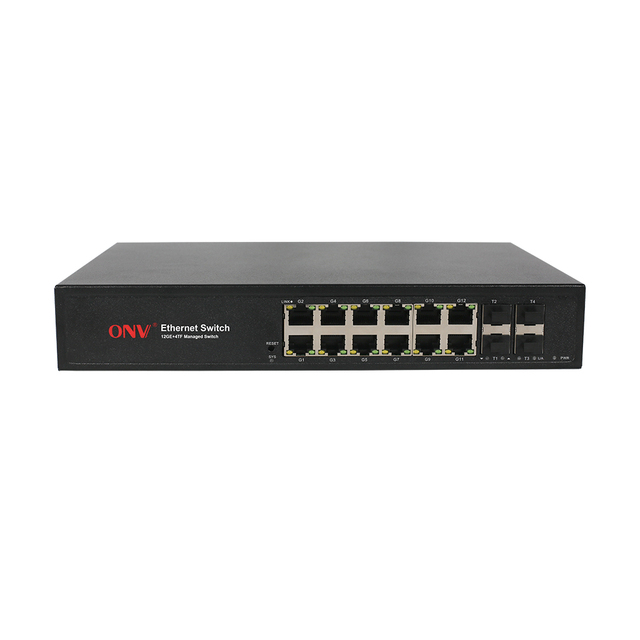 L3 Managed 12+4 Port Switch with QoS 4*10G SFP+ Uplink & Dynamic Routing 336Gbps Capacity for Enterprise Core