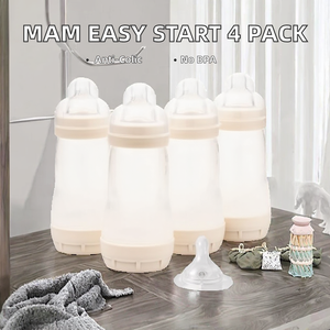 Biberones MAM Easy Start Anti-Cólicos |   Paquete de 4 (4 x 260 ml) |   Autosterilización |   <span class=keywords><strong>Tetinas</strong></span> de Flujo Medio Rápido (Tamaños 2+3) |   Lino - Product Image 2