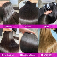 Venta al por Mayor de Cabello Humano Virgen Vietnamita e Indio de Grado 12A, Sin Procesar, 100% Alineado con la Cutícula, Extensiones de Cabello Humano