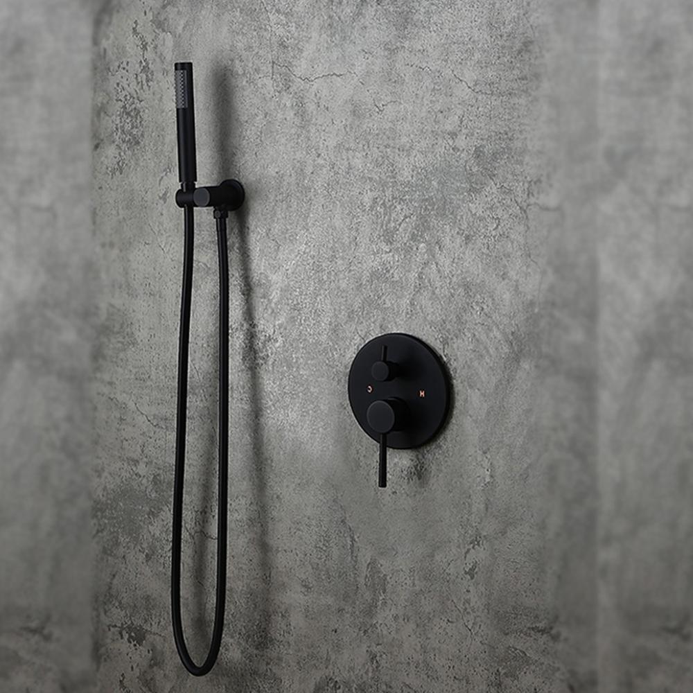 HM004 Rond ENSEMBLE de luxe PORTABLE sus304 caché noir colonne douche ensemble complet