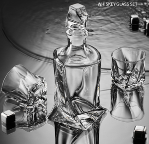 Ensemble de carafe à <span class=keywords><strong>whisky</strong></span> élégante en cristal gaufré, ensemble de verrerie à liqueur 7 pièces avec support pour logo personnalisé - Product Image 6
