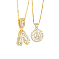 Collier initial en zircon de qualité supérieure, vente chaude, pendentif alphabet 26 lettres, bijoux de luxe légers pour femmes, directement de l'usine