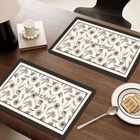 Set de table en cuir de style européen moderne et minimaliste, luxe léger, imperméable, résistant à l'huile, isolant thermique, sans lavage, modèle A39