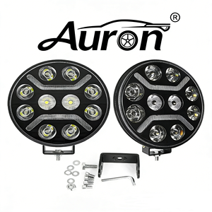 Luces LED AURON de 9 Pulgadas para Camiones, Alta Luminosidad, 10000 Lúmenes, DRL, Faros Antiniebla para Camión, Tractor, Excavadora, Techo de Automóvil - Product Image 1
