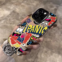 Ins Design Street Doodle Graffiti Chicken Tracks IMD Housse de téléphone antichoc pour iPhone 16 15 Pro Max 14 13 12 11mini