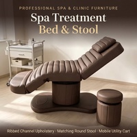 Table de massage électrique marron chocolat à 3 moteurs réglables en cuir PU, lit de beauté pour soins du visage, table de spa pour cils, mobilier de salon, vente en gros