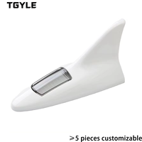 Antenne de voiture LED étanche en forme d'aileron de requin clignotante, 8 LED, décoration de toit avec recharge solaire
