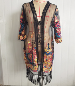 Vendita calda bello stile multicolore modello completo <span class=keywords><strong>abito</strong></span> da ricamo camicetta di pizzo <span class=keywords><strong>abito</strong></span> da spiaggia - Product Image 2