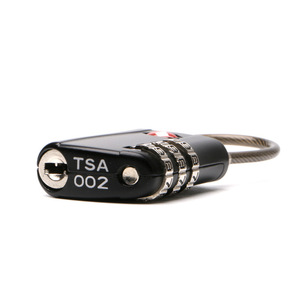 Cadenas à combinaison en alliage d'aluminium approuvé par la TSA avec anse en fil métallique pour la sécurité des sacs à dos et valises de voyage, noir - Product Image 3