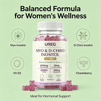 Gummies Myo D-Chiro Inositol Marque Blanche Rapport 40:1 Soutien Équilibre Hormonal Santé Ovarienne Supplément Adulte OEM ODM 60 unités