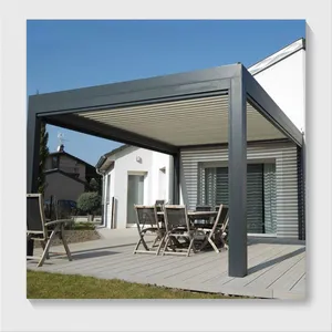 Pérgola de alta calidad, villa de metal de aluminio motorizado, pérgola para patio trasero