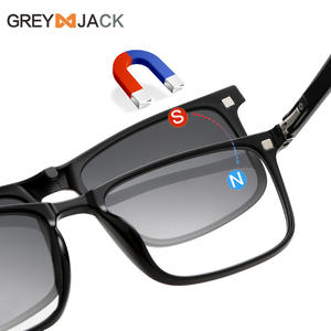 Monture de lunettes magnétique carrée Greyjack 6212 TR90, lunettes de soleil pour homme à monture intégrale avec verres polarisés TAC, protection UV - Product Image 5