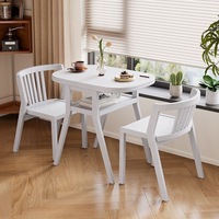 Table à thé en bois massif, trois pièces, petite table à thé pour balcon d'appartement, table à thé moderne et simple, petite table ronde pour la maison