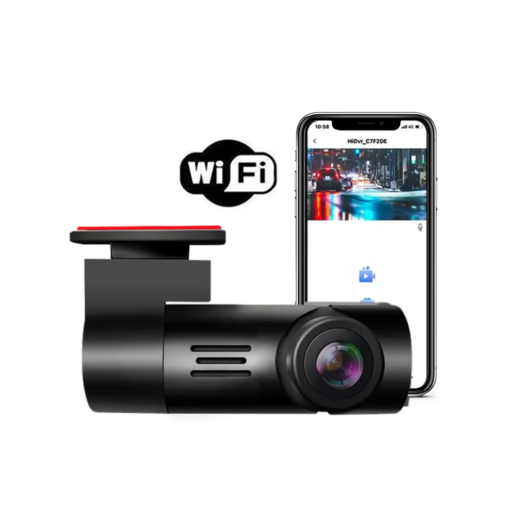 Fabrika fiyat Video kaydedici Mini Wifi dash kamera 1080P App kontrol ön panel kamerası monitör araba dvr'ı Wifi dash kamera araba kara kutusu