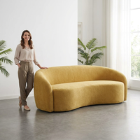 Sofá de Espuma Curvo sin Estructura de Estilo Nórdico, Sellado al Vacío, Disponible en Varios Tamaños. Ideal para espacios pequeños.