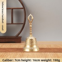 Religious Instruments Supplies Large Esoteric Buddhist Taoist Three Pure Ones Bells Brass Antique-Style Hand Bells Made China