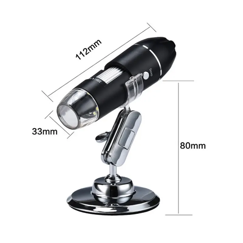 Регулируемый цифровой микроскоп с 8 светодиодами 1600X, USB, 3 в 1, Тип C, камера mgnifier, Прямая поставка