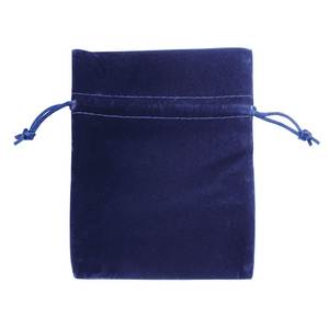 Sack Blue Velvet Suede 170X180 MM Recyclable Embroidery/Printed Logo <b>Drawstring</b> for Candies Jewelry Watches Necklaces Gems Gifts - Product Image 1