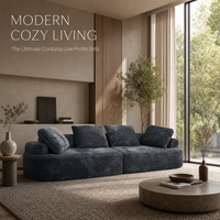 Canapé-lit modulaire surdimensionné en chenille moelleuse, style nuage capitonné, avec assise profonde, pour salon et appartement