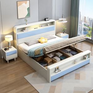 Muebles de Dormitorio para Niños de Alta Calidad en Oferta, Juego de Cama Queen de Madera Maciza, Diseños de Camas Dobles de Madera Tamaño King - Product Image 1