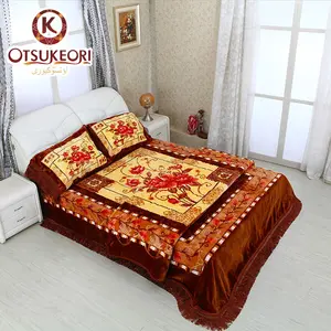 OTSUKEORI 100% पॉलिएस्टर सुपर नरम अरब लक्जरी शादी के उपहार के लिए कोरियाई शैली 4pcs बिस्तर सेट सर्दियों