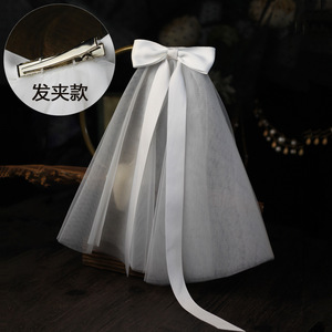 Élégant <span class=keywords><strong>mariage</strong></span> blanc voile arc mariée pince à <span class=keywords><strong>cheveux</strong></span> arc voile de mariée Bachelorette voiles <span class=keywords><strong>courts</strong></span> - Product Image 6