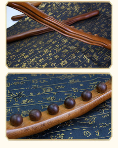 Rodillo de madera para raspar Guasha, masajeador corporal, Spa, paleta linfática para relajación muscular, herramienta de masaje para aplicación en la cabeza - Product Image 5