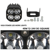 Feux de travail LED auxiliaires 40W Spot Fog Pod pour camion, voiture, véhicule, pare-chocs, couleur jaune, 8000LM, tout-terrain 4x4, 12-24v