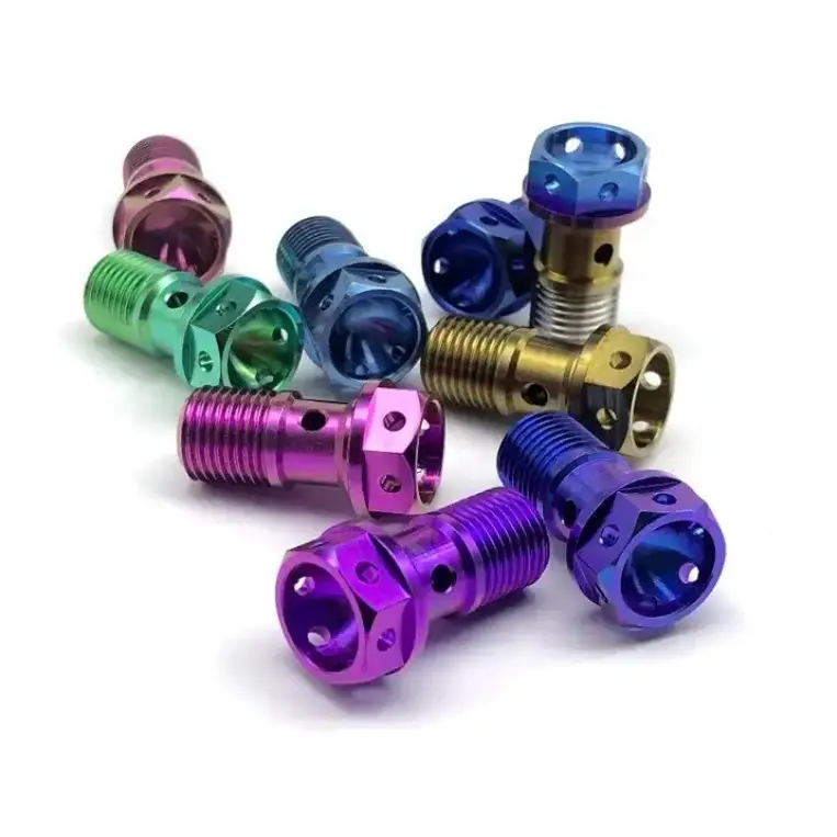Factory price titanium screws M10 titanium bolt GR5 colorful titanium flange bolts