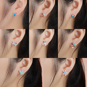 أقراط العقيق من الفضة الإسترلينية والمجوهرات من xyopp في تصميم مستوحى من البحرية للبيع بالجملة - Product Image 3