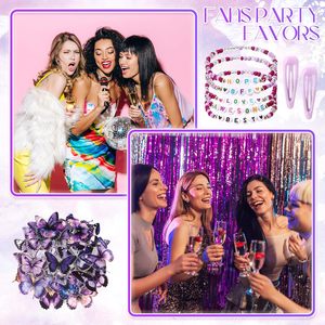 134 Piezas Set <span class=keywords><strong>de</strong></span> Regalo <span class=keywords><strong>de</strong></span> Amistad Kpop para Fiesta Disco: Pulseras, Gafas <span class=keywords><strong>de</strong></span> Sol, Scrunchies <span class=keywords><strong>de</strong></span> Satén, Pinzas, Pegatinas y Cremallera - Product Image 5