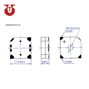 Zumbador y transductor magnético SMD, Material de carcasa de plástico, 8mm, proveedor de China - Product Image 2