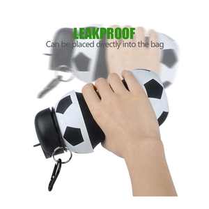 Bouteille d'eau de sport pour enfants de 550 ml, design de ballon de football pliable, paille de voyage personnalisée, <span class=keywords><strong>gourde</strong></span> scolaire, bouteille en silicone pliable - Product Image 6