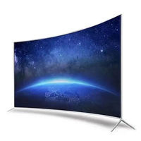 Layar LED Lengkung Grosir 55 Inci Bingkai Logam Smart Android LCD TV Ultra HD Perak/Abu-abu 120Hz Sudut Pandang 178° 180cd/m