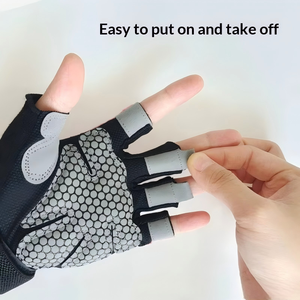 Gants d'entraînement respirants en silicone rembourrés avec support pour les poignets, gants de musculation antidérapants à demi-doigts pour la gym - Product Image 4