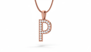 Trendy Natural Diamond Alphabet P Unisex Pendant Personalized Initial <b>Letter</b> <b>Gold</b> Jewelry with Real Diamonds Fine Jewelry - Product Image 4