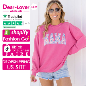 <span class=keywords><strong>Dear</strong></span>-Lover Rose Rouge Floral <span class=keywords><strong>MAMA</strong></span> Pull Graphique Brodé Sweats à Capuche et Sweatshirts pour Femmes - Product Image 1