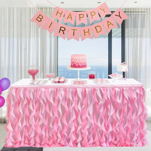 Falda de <span class=keywords><strong>mesa</strong></span> de tul <span class=keywords><strong>Hawaiano</strong></span> con volantes de Organza rectangular moderna en diseños de rodapiés de <span class=keywords><strong>mesa</strong></span> de tutú básico de pastel <span class=keywords><strong>para</strong></span> bodas - Product Image 1