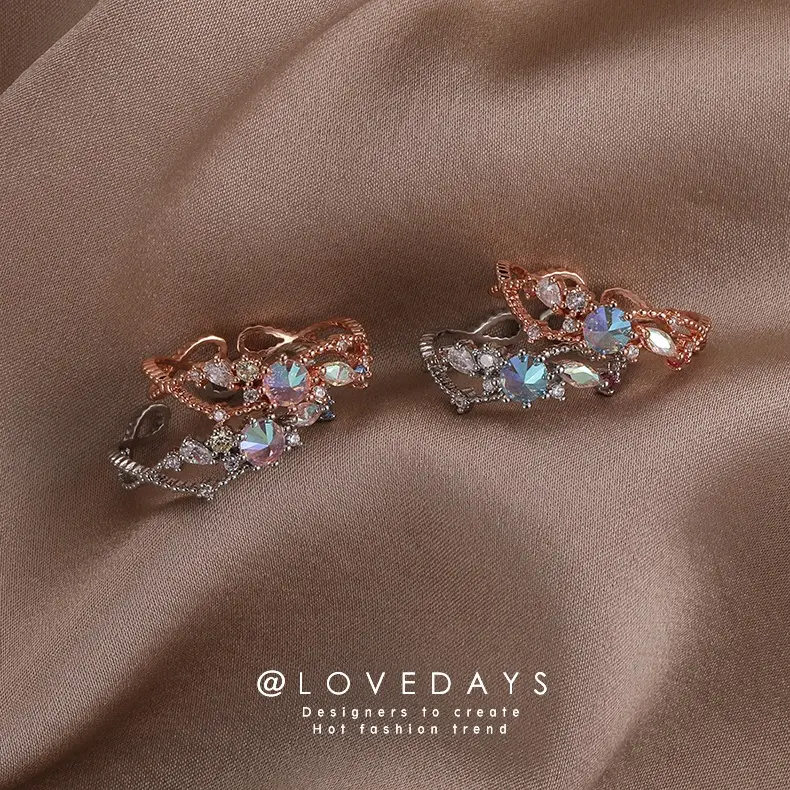 Nuovo Design lotto di anelli dolce conchiglia fiore foglia farfalla anelli aperti regolabili regalo di fidanzamento di nozze femminile