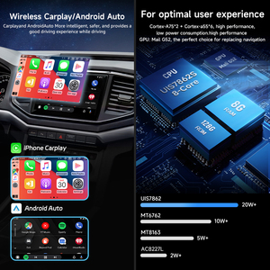 Lecteur multimédia de voiture 9 pouces 7862 Android 13.0 8 cœurs DSP 2.5D GPS BT Carplay AndroidAuto 4G combinaison DVD universelle 8G + 128G - Product Image 4