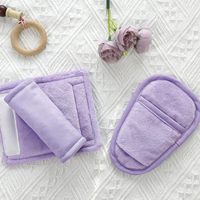 SWESEN Lot de 3 housses de sangle de siège auto pour bébé, douces, à motif uni, double face, pour filles et garçons, poussette, violet