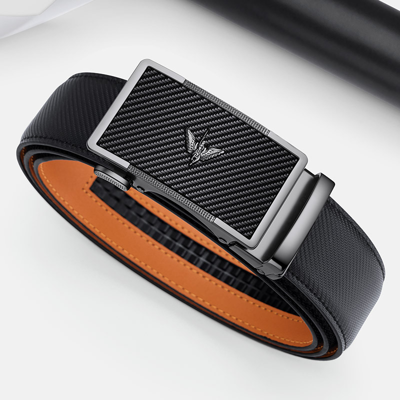 Men's Genuine Cowhide Leather Belt with Premium Alloy Buckle, Classic Business & Casual Dress Belt for Jeans and Formal Pants