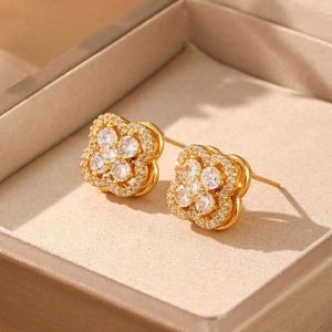 Pendientes de Esmeralda y Circonita Giratorios de Alta Gama para Mujer, Accesorios de Oreja Modernos y Lujosos con un Toque Popular - Product Image 5