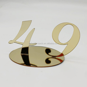 Tarjetas de Número de Mesa Cortadas <span class=keywords><strong>con</strong></span> Láser, Números de Mesa Dorados <span class=keywords><strong>con</strong></span> Efecto Espejo, Tarjetas de Mesa para Bodas - Product Image 4