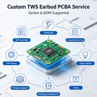 Carte mère PCBA pour écouteurs TWS, assemblage de carte PCB personnalisée pour écouteurs sans fil avec matériau FR4 et options HASL/OSP pour utilisation intra-auriculaire