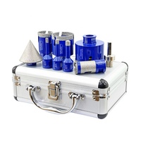 Kit de 9 pièces/1 ensemble d'outils de fraisage diamantés brasés sous vide 5/8''-11 pour chanfreinage et fraisage de carrelage, marbre et granit