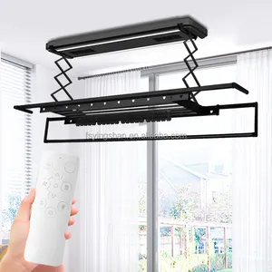 Voice control Smart clothes dryer electric ceiling mounted clothes drying rack push-pull laundry drying rack